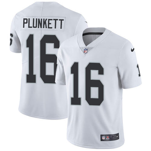 Nike Raiders #16 Jim Plunkett White Men's Stitched NFL Vapor Untouchable Limited Jersey - Click Image to Close